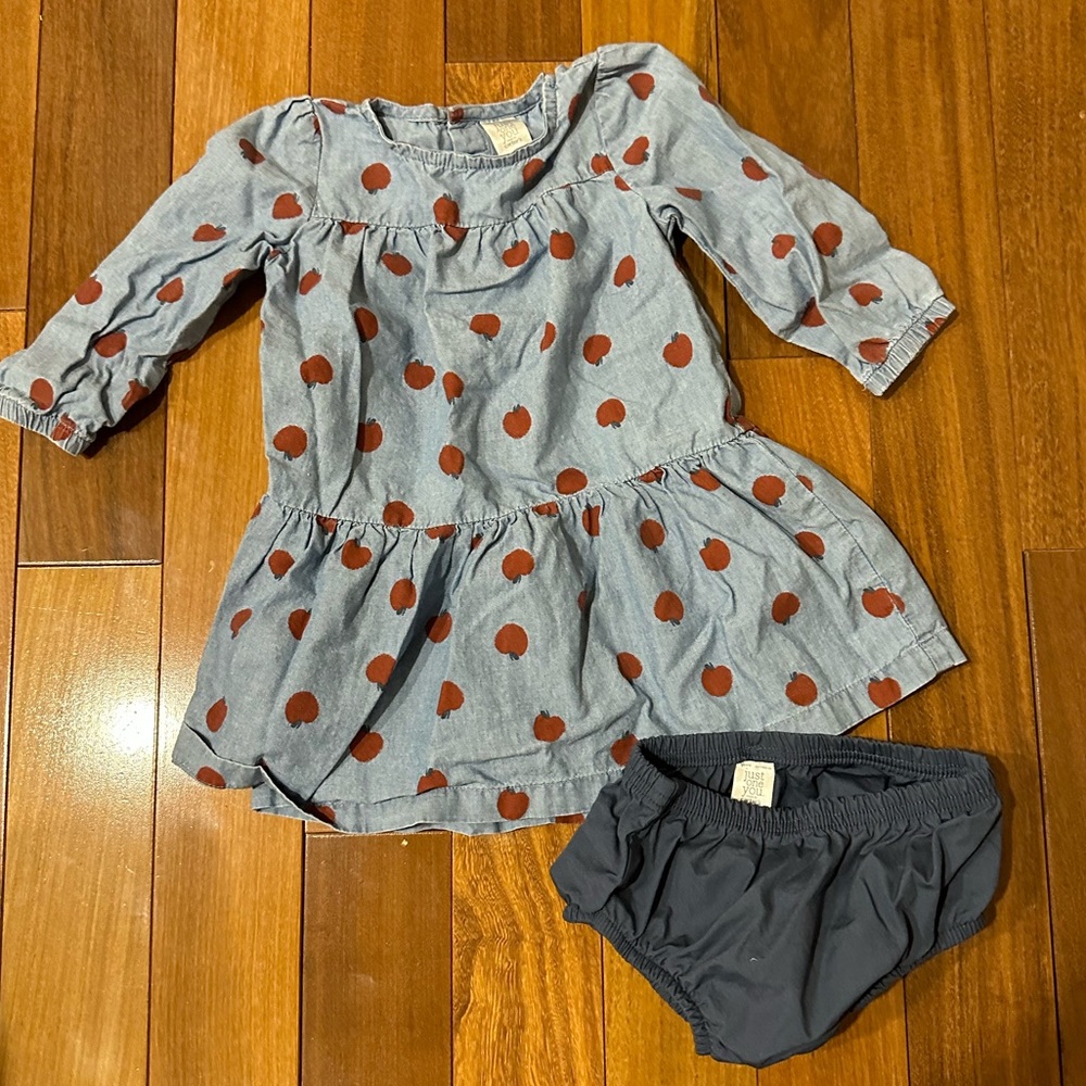 Baby girl chambray apple dress size 18 months